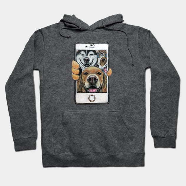 Selfie Dogs Hoodie by GardenPartyArt